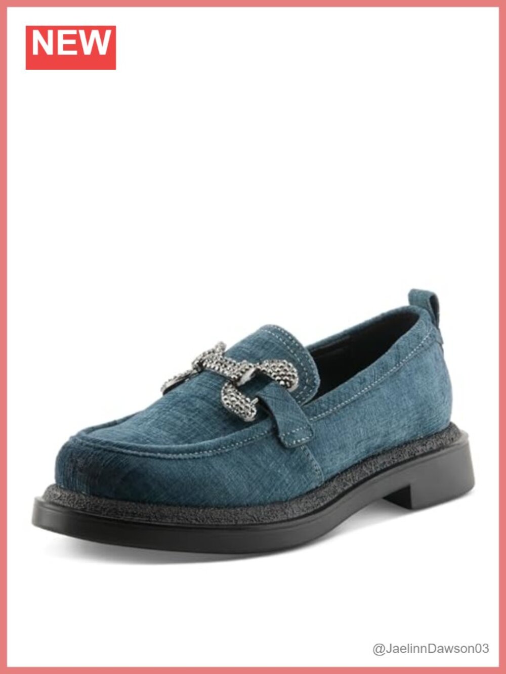 PATRIZIA Women's Marlen Velvet Loafers with Metal Ornamentation & Crystal